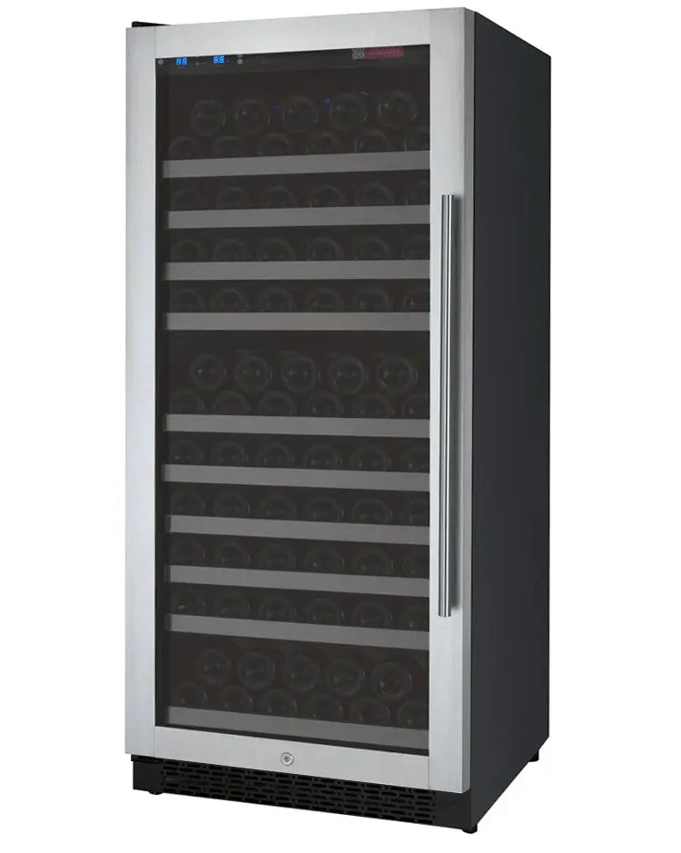 24" Wide FlexCount II Tru-Vino 128 Bottle Single Zone Stainless Steel Right Hinge Wine Refrigerator