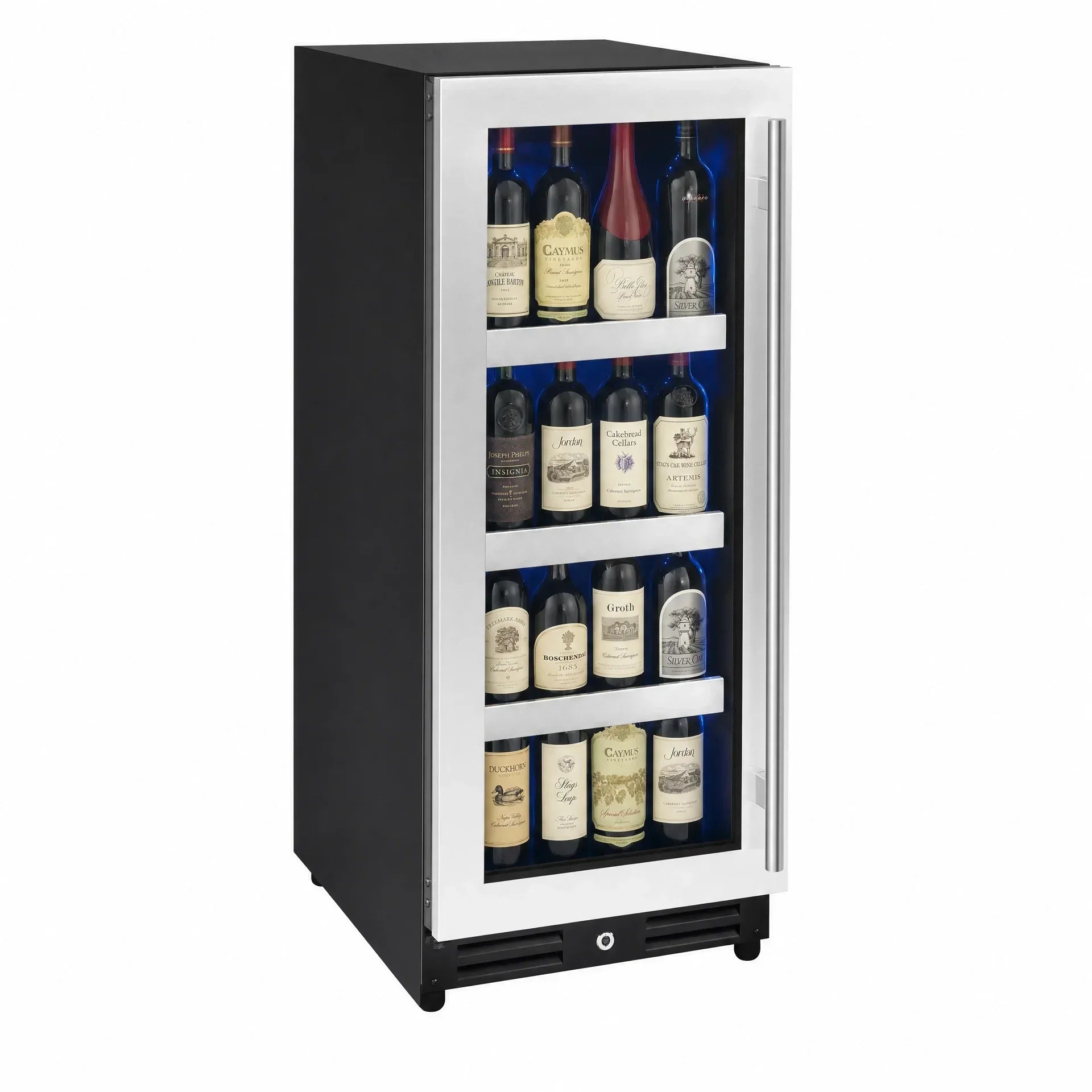 15" Wide Reserva Series Stainless Steel Left Hinge Beverage Center