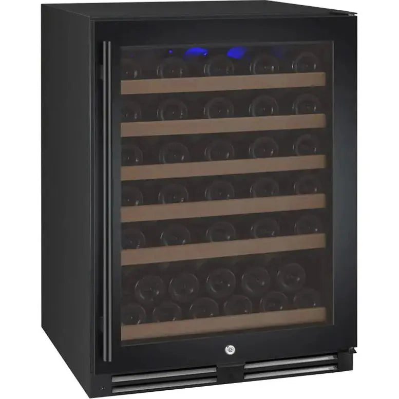 24" Wide FlexCount II Tru-Vino 56 Bottle Single Zone Black Left Hinge Wine Refrigerator