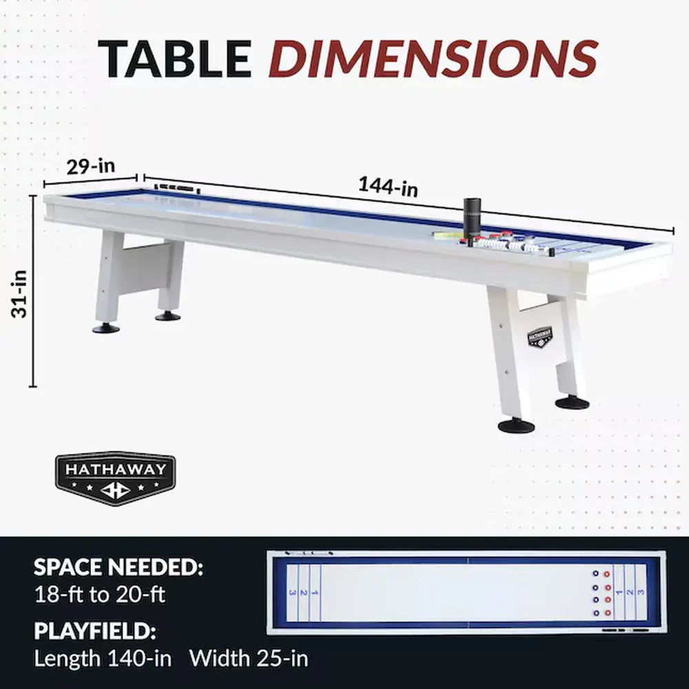 Hathaway Crestline 12-ft Outdoor Shuffleboard, Weatherproof