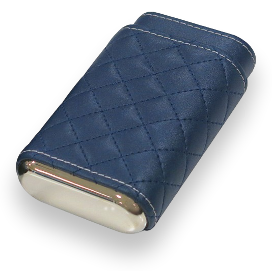 Prestige Drexel Diamond Stitch Leather 3-Finger Cigar Cases