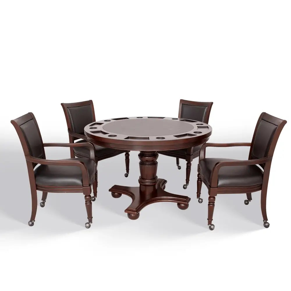 Hathaway Bridgeport Poker Dining Table Set – Walnut Finish