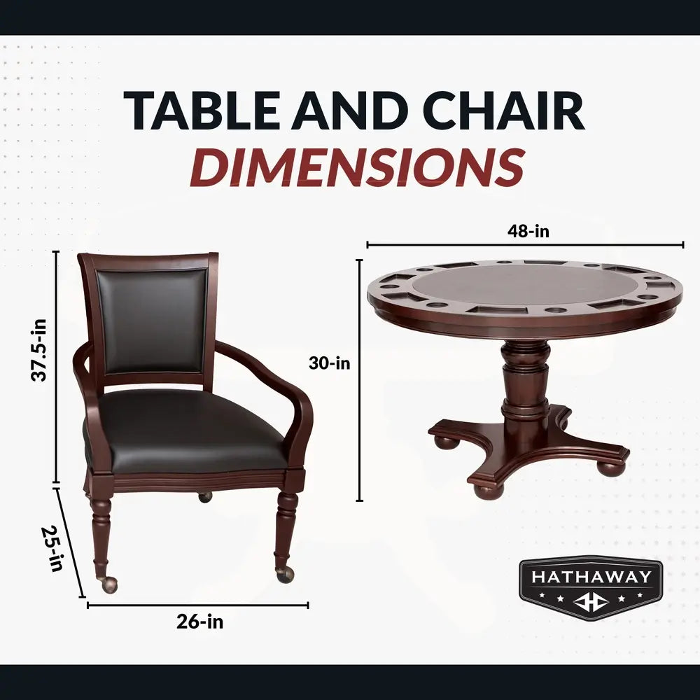 Hathaway Bridgeport Poker Dining Table Set – Walnut Finish