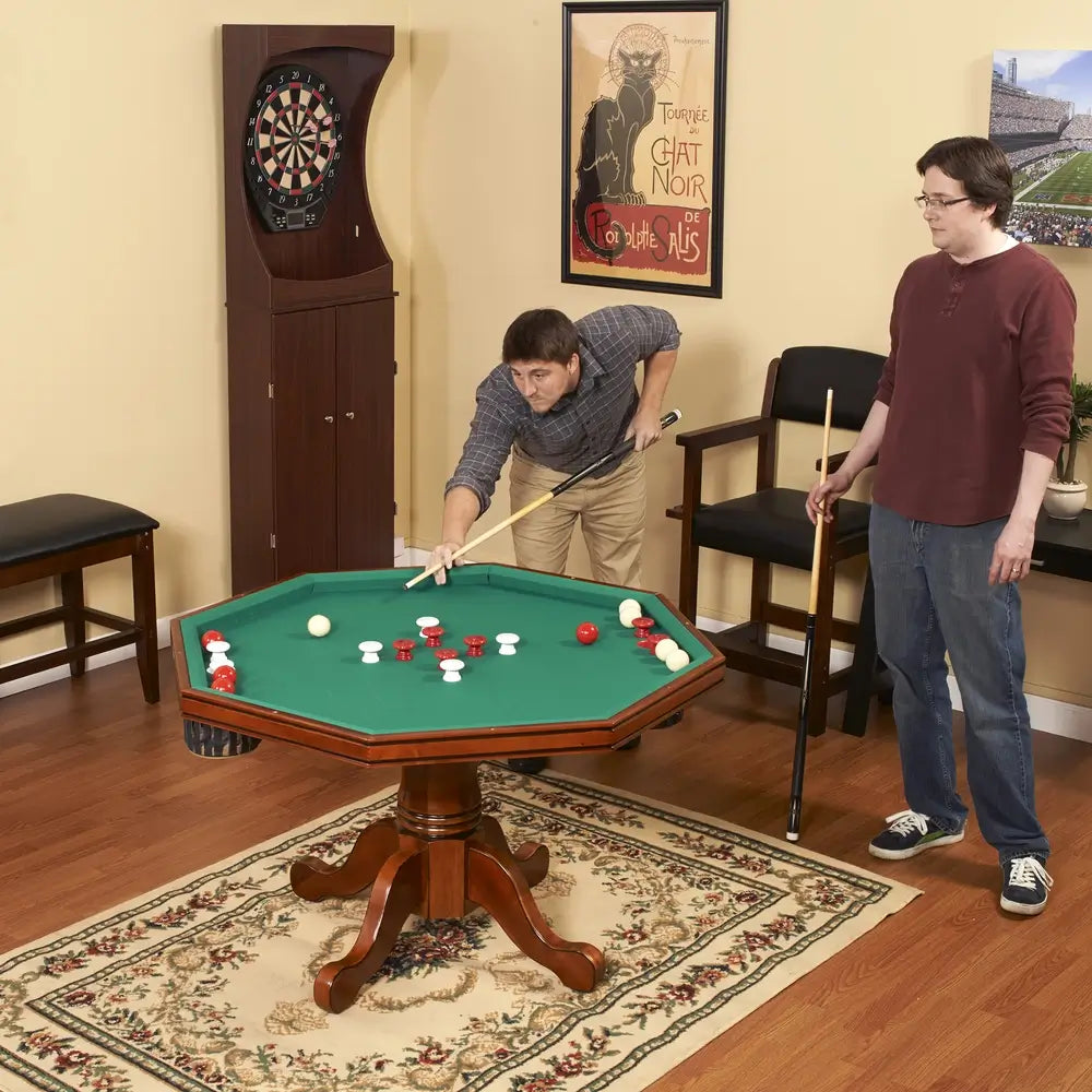 Kingston Dark Oak 3-in-1 Poker Table Set with 4 Chairs