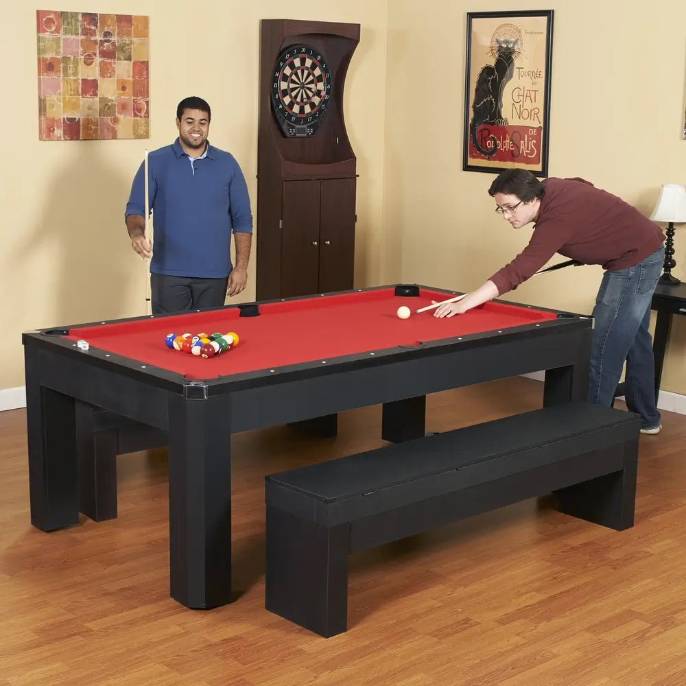 Hathaway Park Avenue 7-ft Pool Table – Dining Combo Set