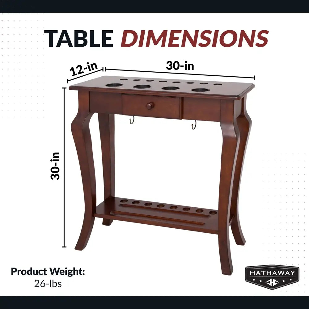 Hathaway Deluxe Floor Cue Rack – Walnut Finish