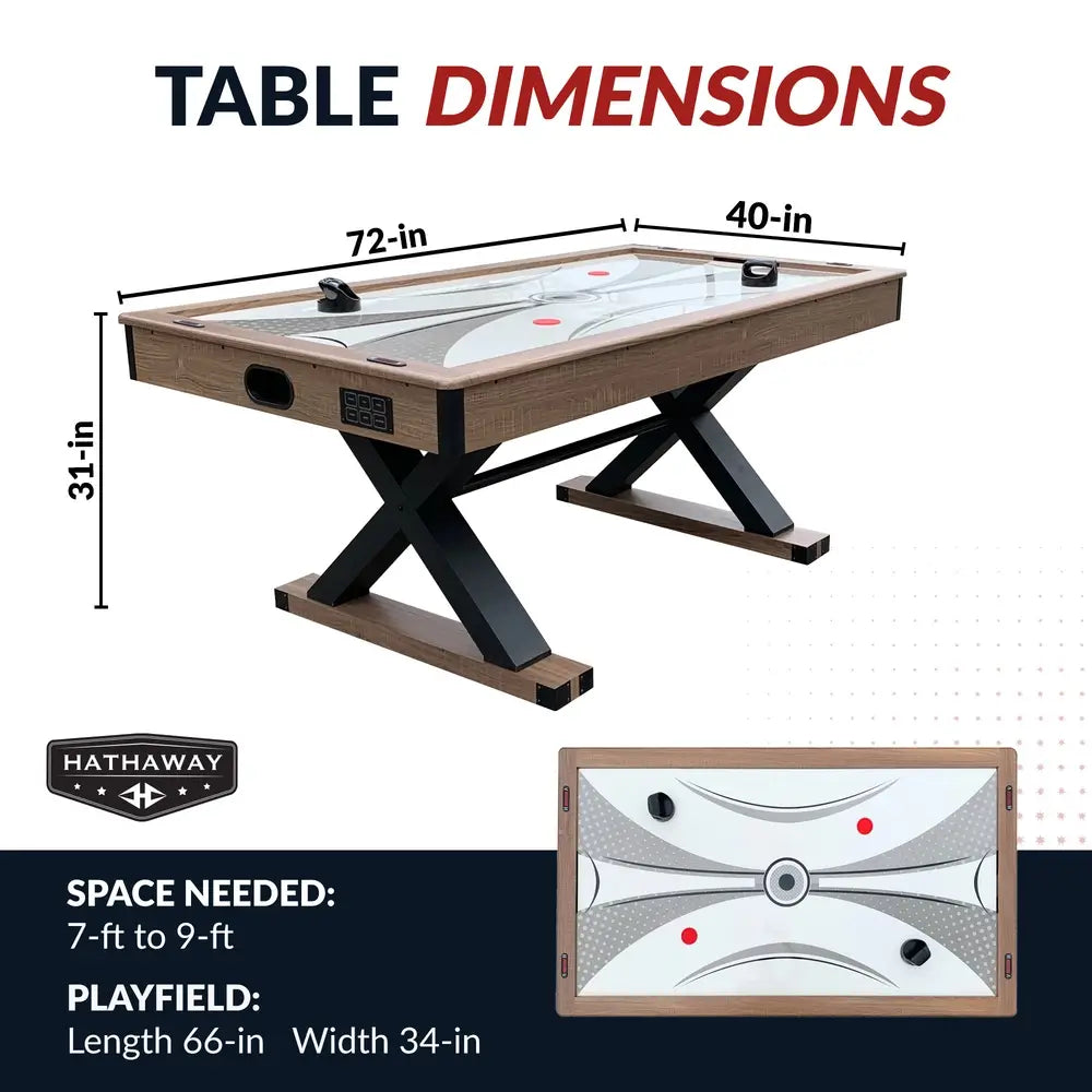 Hathaway Excalibur 6-ft Air Hockey Combo Table