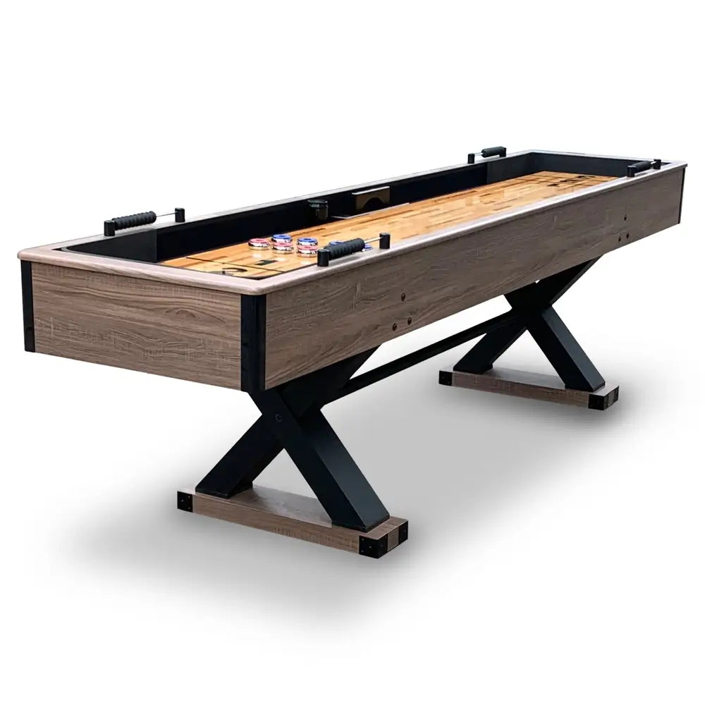 Hathaway Excalibur 9-ft Shuffleboard Table – Driftwood
