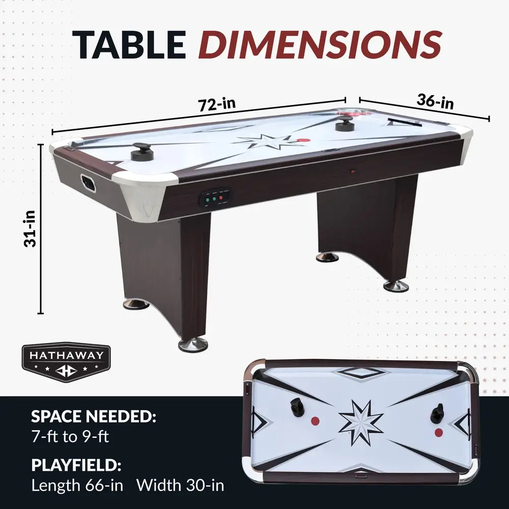 Hathaway Midtown II 6-ft Air Hockey Table with LED Scoring
