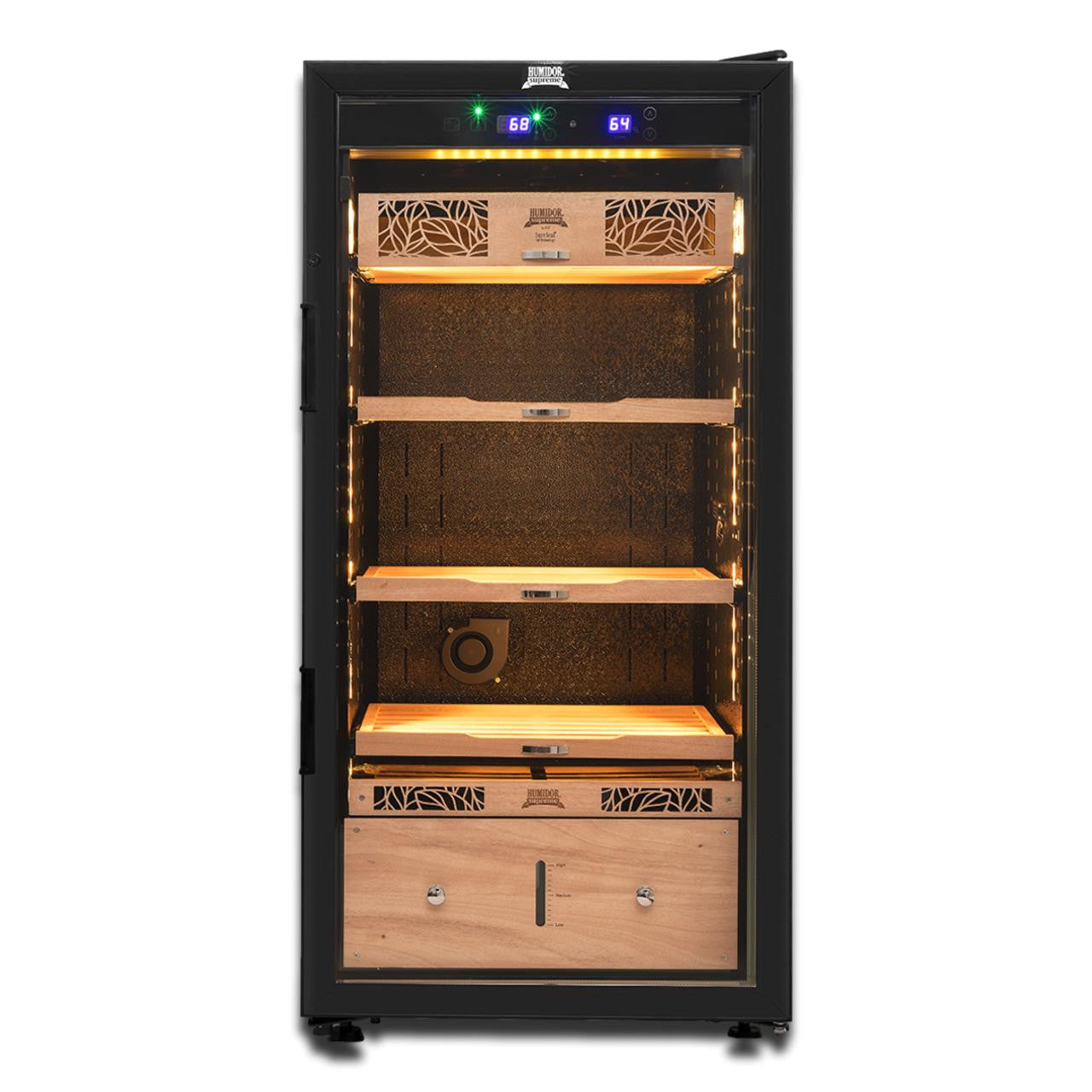 Humidor Supreme Temperature and Humidity Controlled 1,500-Cigar Electric Humidor