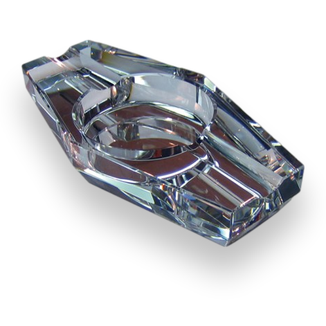 Prestige Hexagon Crystal 2-Cigar Ashtray