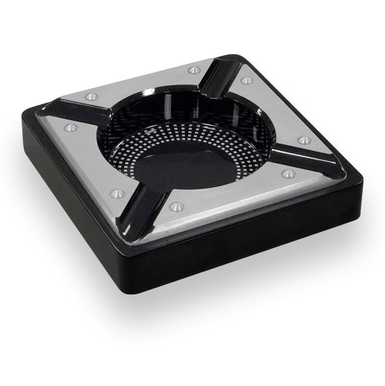 Prestige Saint Lucia Black Metal 4-Cigar Ashtray