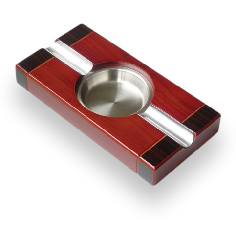 Prestige Two Tone Glossy Wood 2-Cigar Ashtray