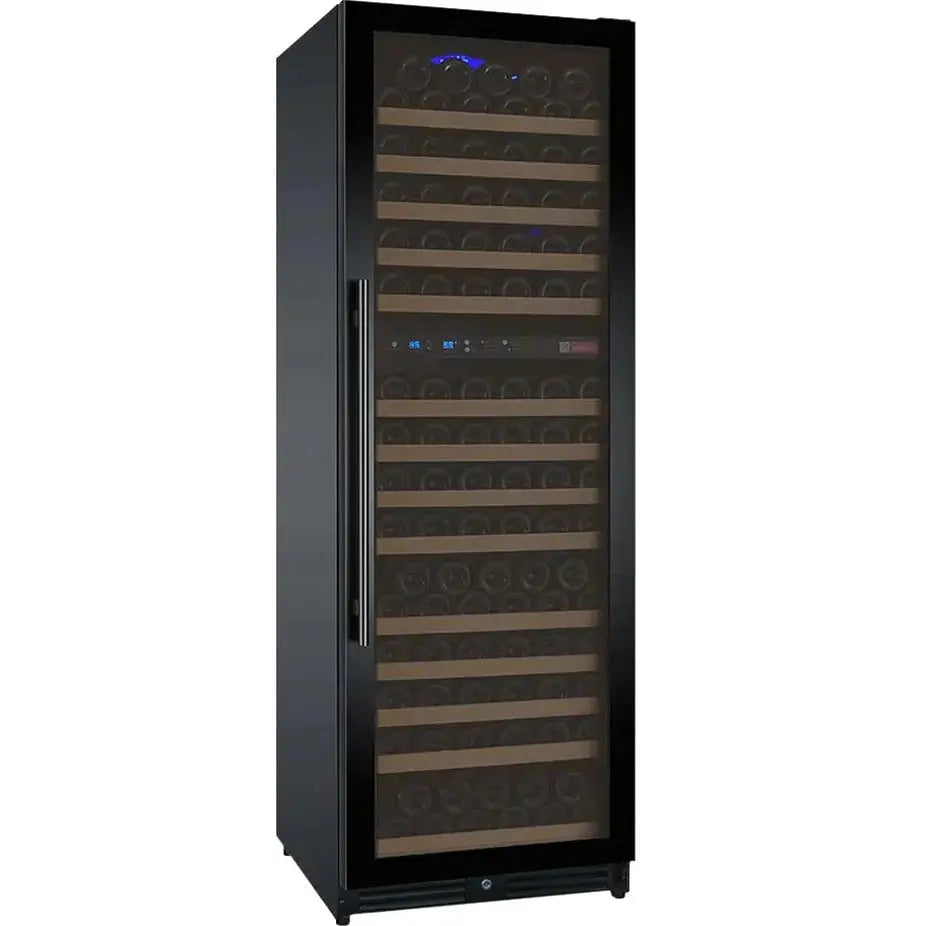 24" Wide FlexCount II Tru-Vino 172 Bottle Dual Zone Black Left Hinge Wine Refrigerator