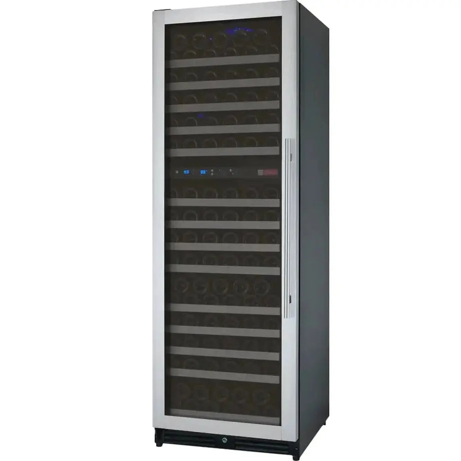 24" Wide FlexCount II Tru-Vino 172 Bottle Dual Zone Stainless Steel Left Hinge Wine Refrigerator