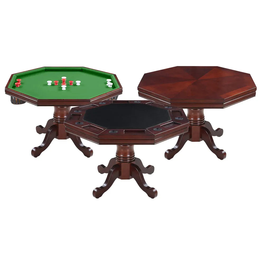 Hathaway Kingston BG2366T 3-in-1 Poker Table in Walnut